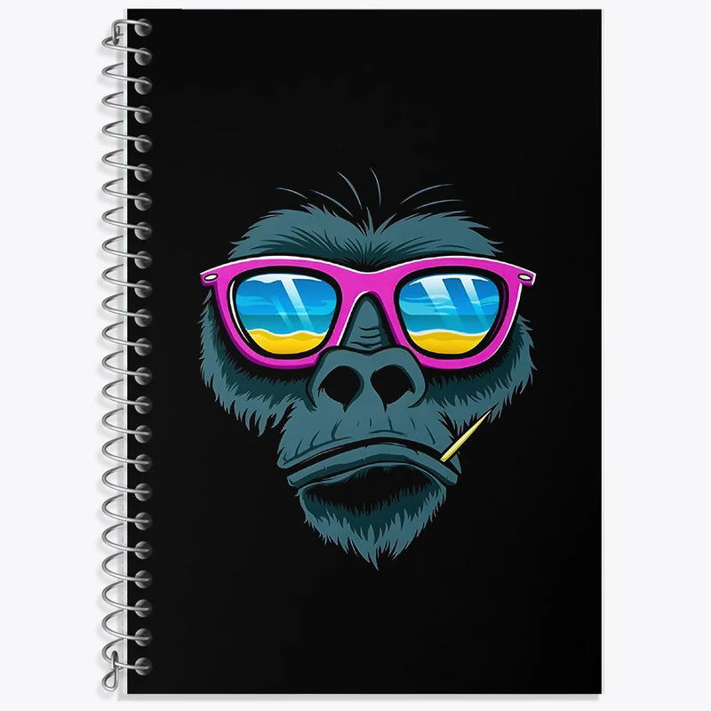 دفتر زبان دوخط 50 برگ خندالو طرح گوریل کد F8867