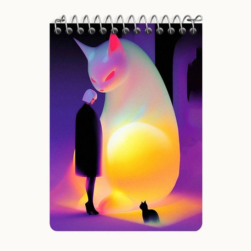 دفتر یادداشت 50 برگ خندالو طرح گربه و دختر کد N6262