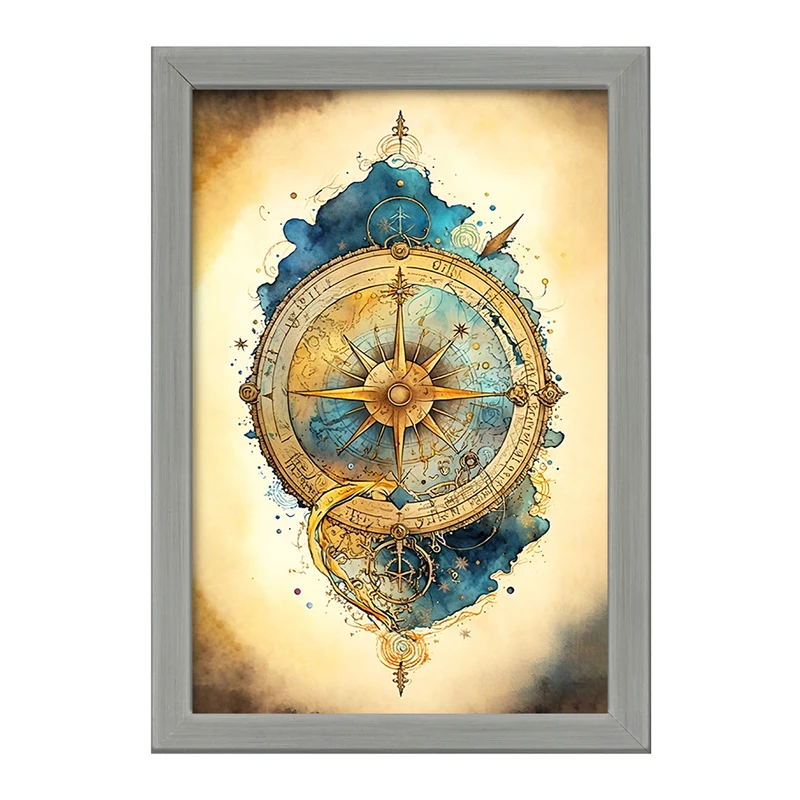 تابلو خندالو طرح قطب نمای قدیمی کد F13799