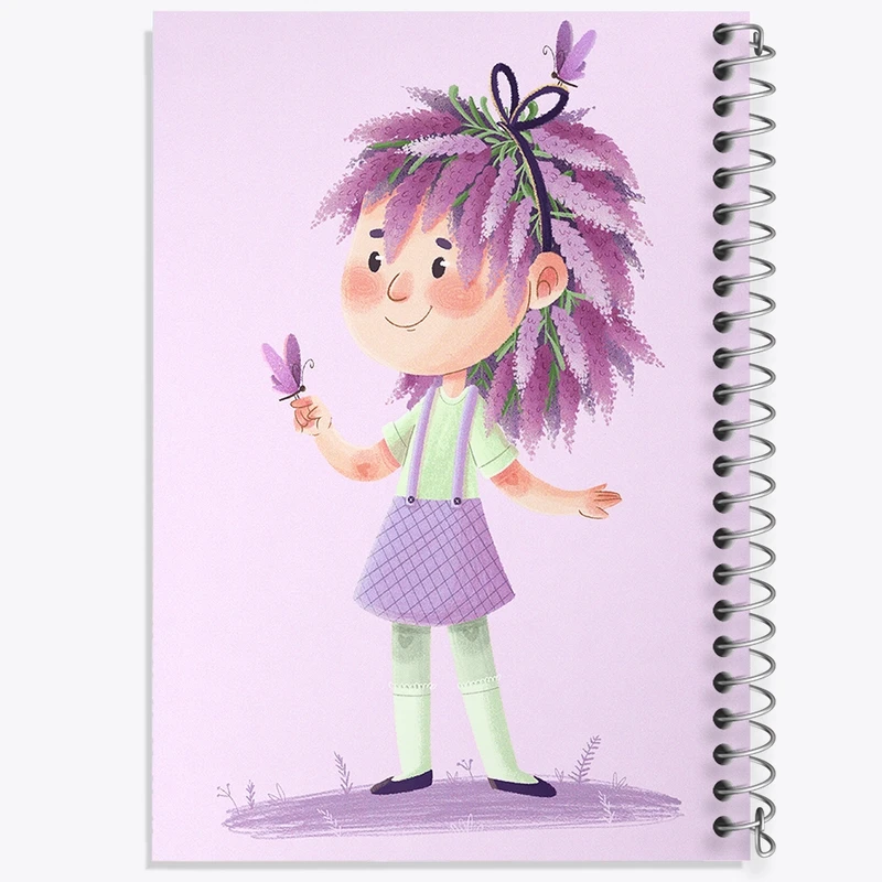 دفتر طراحی 50 برگ خندالو طرح دخترانه فانتزی کد 25728