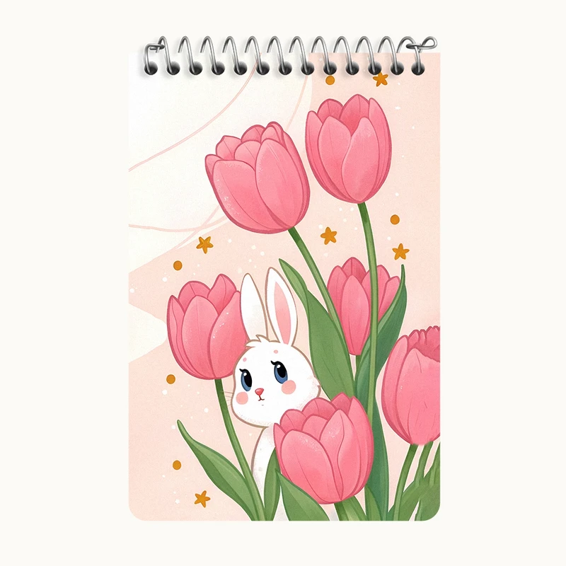 دفتر یادداشت 50 برگ خندالو طرح خرگوش و گل کد F12862