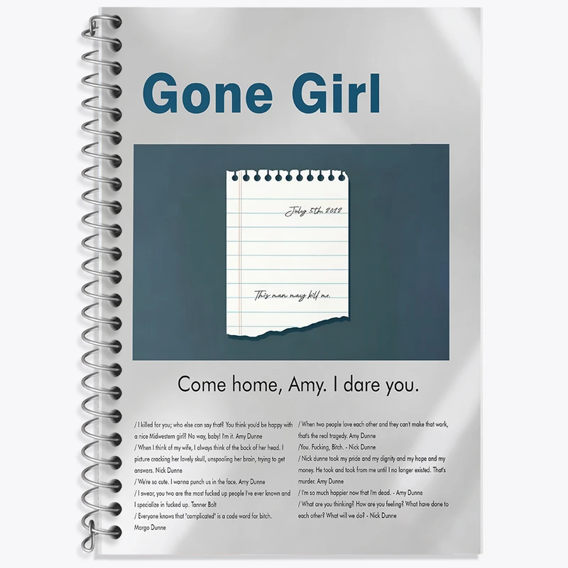 دفتر نت موسیقی 50 برگ خندالو طرح دختر گمشده (Gone Girl) کد F13828