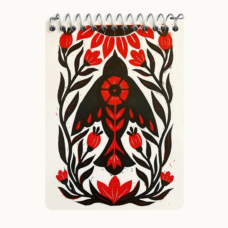 دفتر یادداشت 50 برگ خندالو طرح پرنده و گل کد N6877