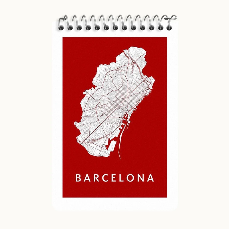دفتر یادداشت 50 برگ خندالو طرح نقشه بارسلونا کد F11955