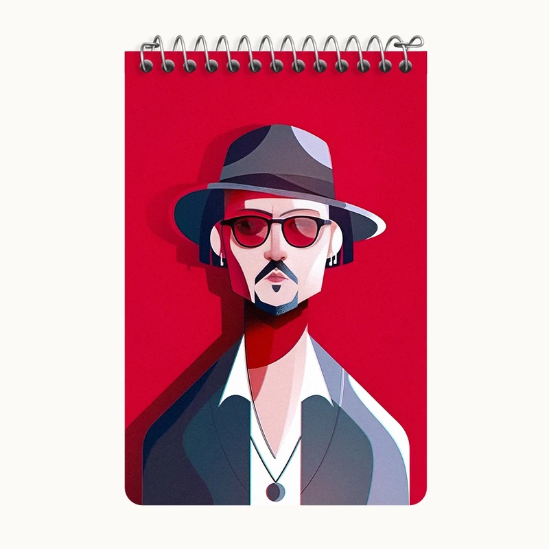 دفتر یادداشت 50 برگ خندالو طرح جانی دپ (Johnny Depp) کد F14370