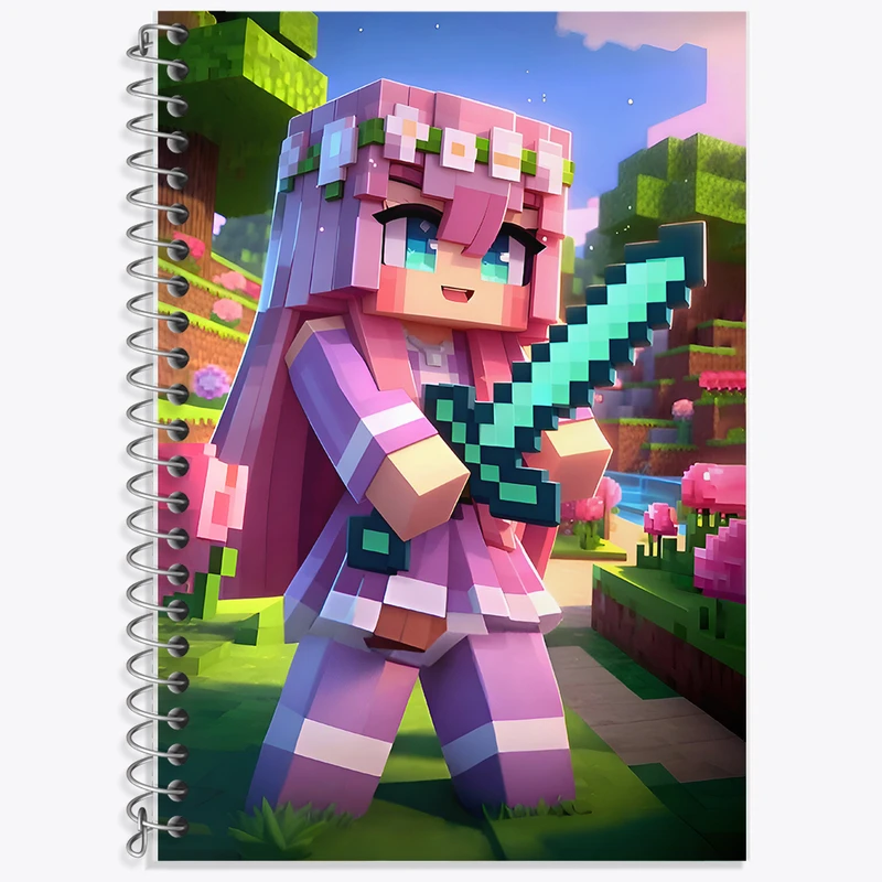 دفتر زبان دوخط 50 برگ خندالو طرح ماینکرافت (Minecraft) کد F8969