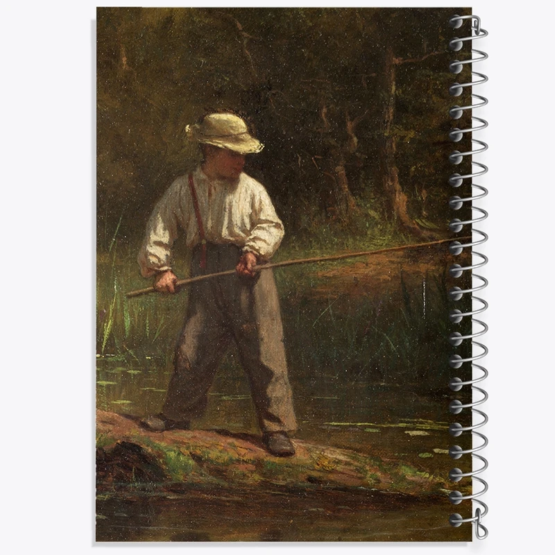 دفتر شطرنجی 50 برگ خندالو طرح نقاشی پسر ماهیگیر اثر ایستمن جانسون کد F12265