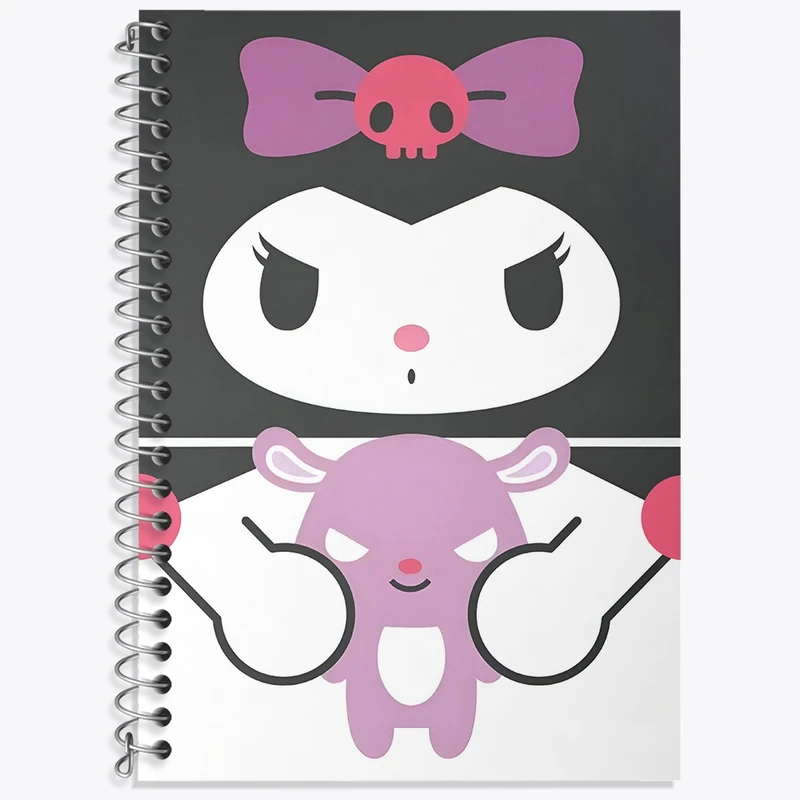 دفتر زبان 50 برگ خندالو مدل سه خط طرح کرومی (Kuromi) کد N9034