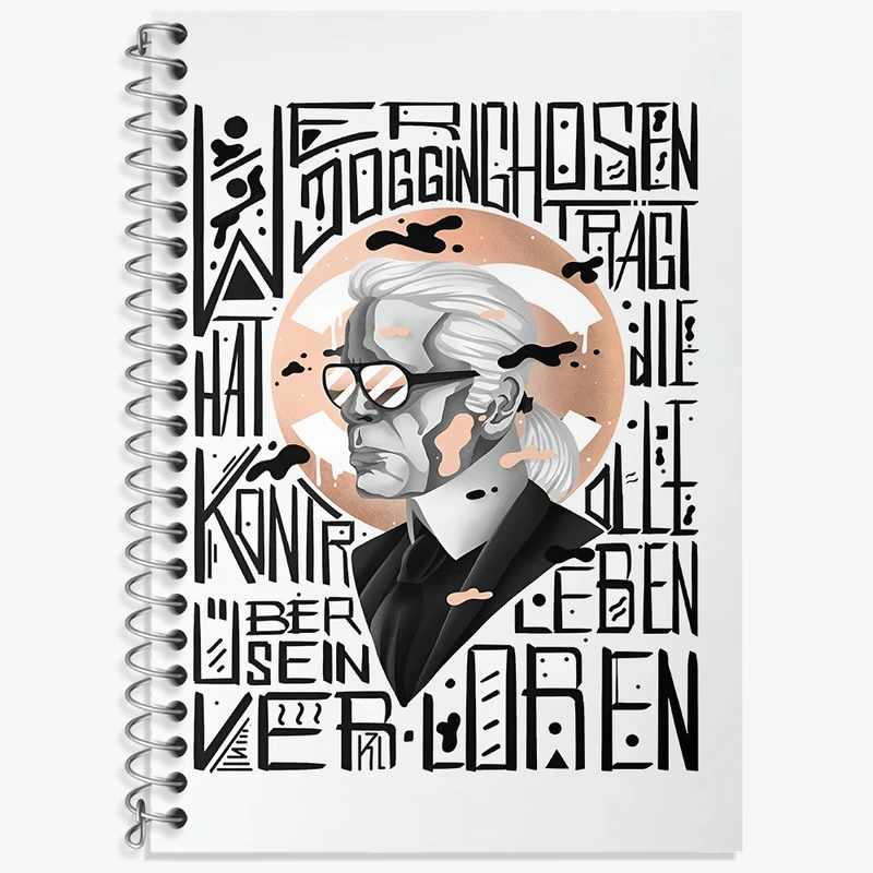 دفتر نت موسیقی 50 برگ خندالو طرح کارل لاگرفلد کد F4095