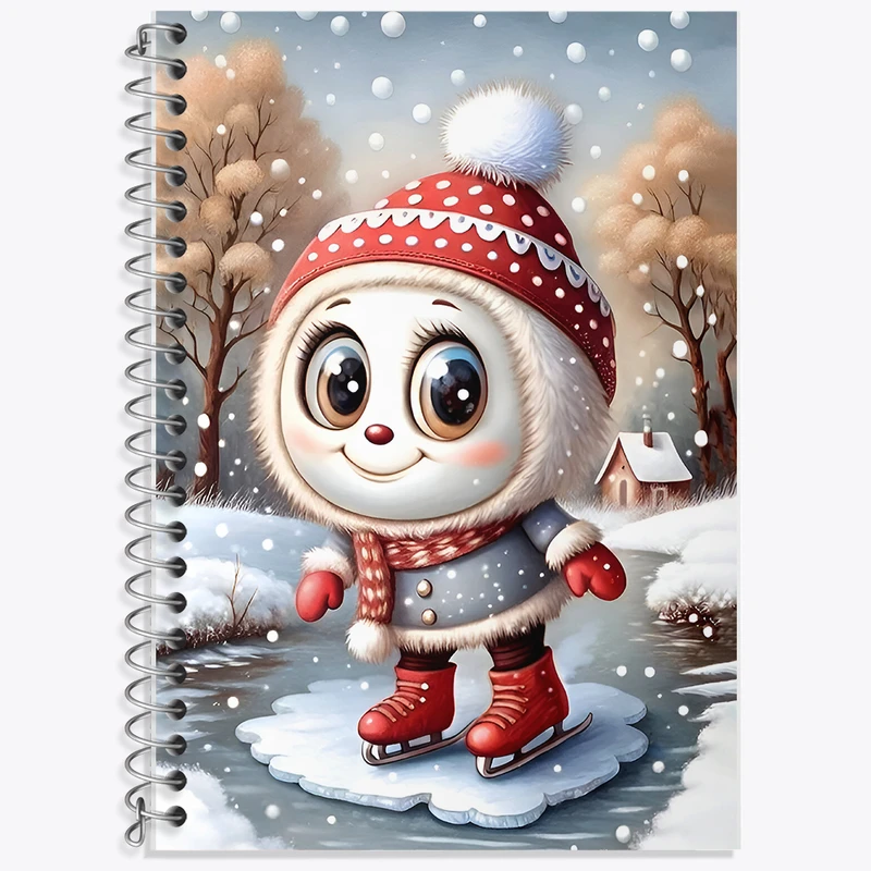 دفتر زبان دوخط 50 برگ خندالو طرح آدم برفی کد F9122