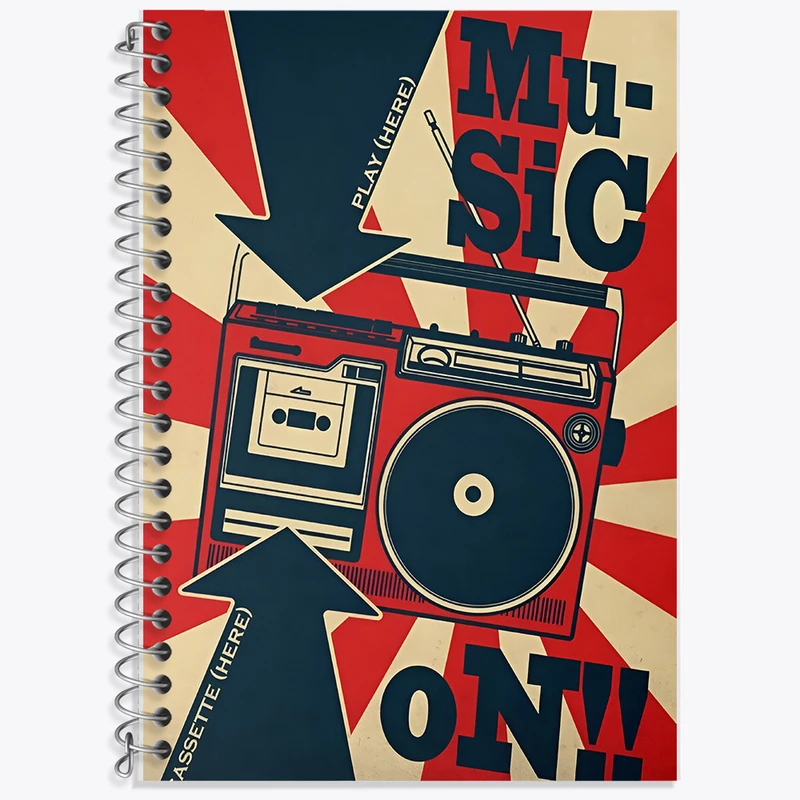 دفتر زبان 50 برگ خندالو مدل دو خط طرح موزیک کد F9718