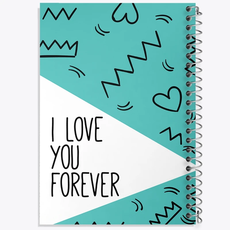 دفتر طراحی 50 برگ خندالو طرح I Love You Forever کد N265