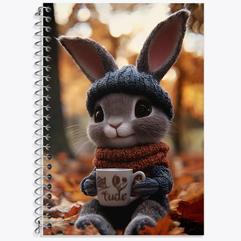 دفتر زبان 50 برگ خندالو مدل سه خط طرح خرگوش کیوت کد F9922