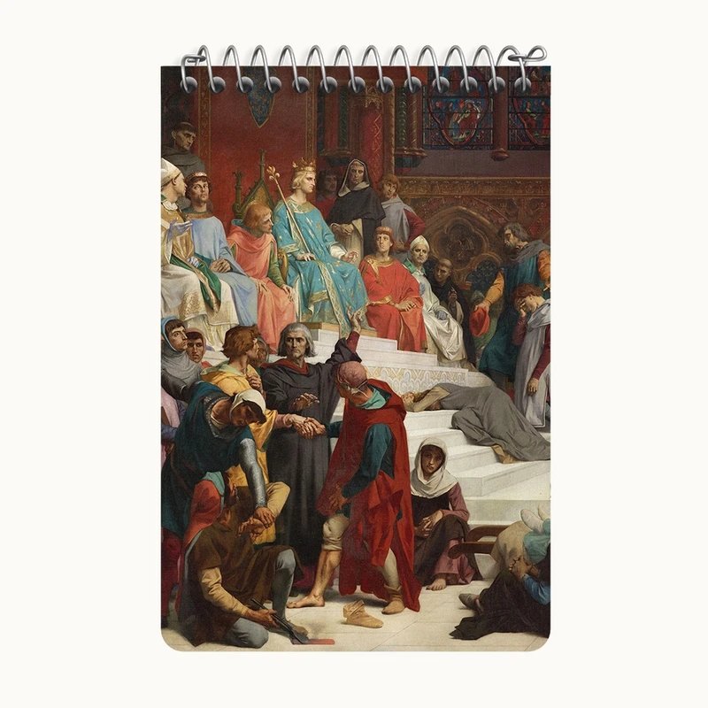 دفتر یادداشت 50 برگ خندالو طرح نقاشی سنت لوئیس اجرای عدالت اثر الکساندر کابانل کد F12170