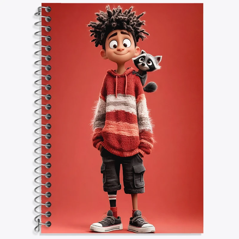 دفتر زبان 50 برگ خندالو مدل دو خط طرح پسرانه کد N8360