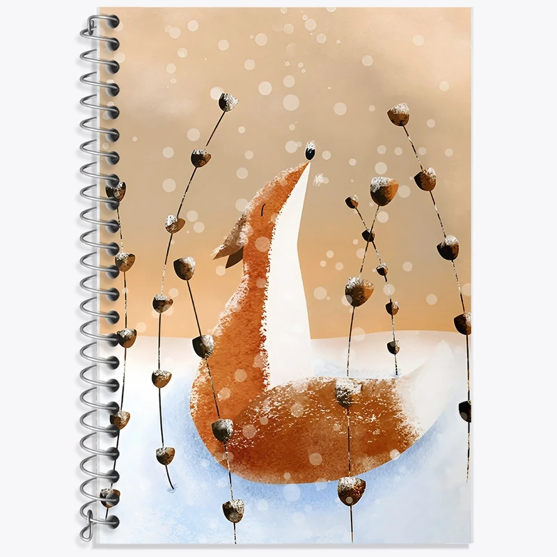 دفتر لغت 50 برگ خندالو طرح روباه و برف کد F8726