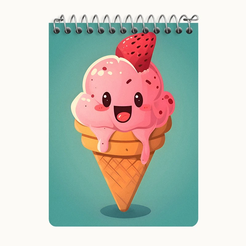 دفتر یادداشت 50 برگ خندالو طرح بستنی توت فرنگی کد N6708