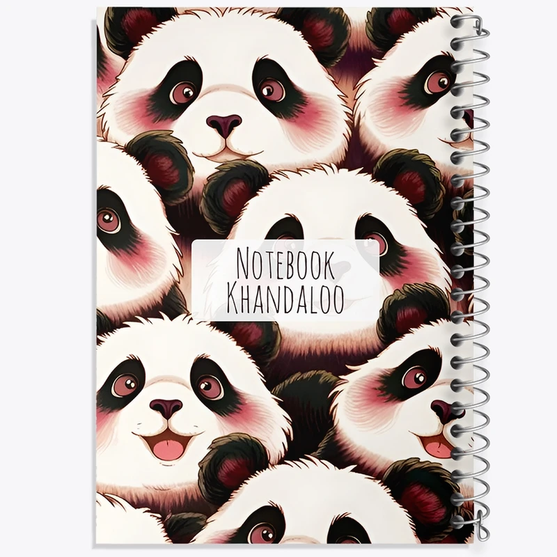 دفتر ژورنال نویسی 50 برگ خندالو مدل نقطه ای طرح پترن پاندا کد N7230