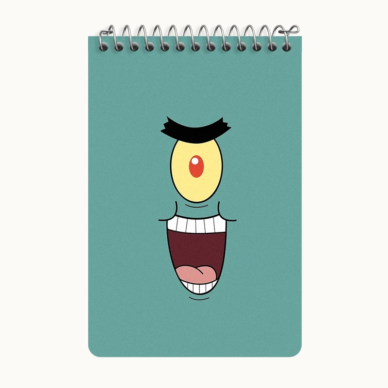 دفتر یادداشت 50 برگ خندالو طرح پلانکتون باب اسفنجی کد F3302