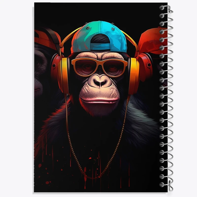 دفتر طراحی 50 برگ خندالو طرح میمون بامزه کد F3377