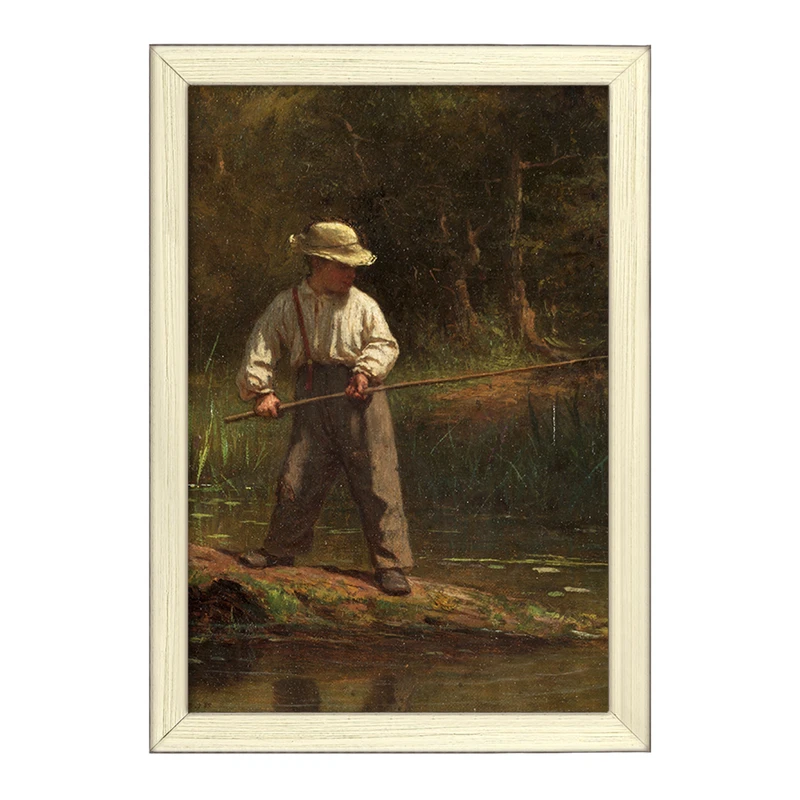 تابلو خندالو طرح نقاشی پسر ماهیگیر اثر ایستمن جانسون کد F12265