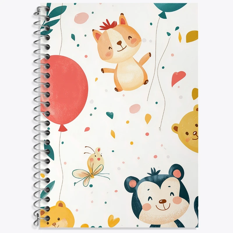 دفتر زبان 50 برگ خندالو مدل سه خط طرح حیوانات بامزه کد N6812