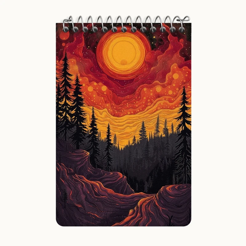 دفتر یادداشت 50 برگ خندالو طرح منظره غروب کد F3057