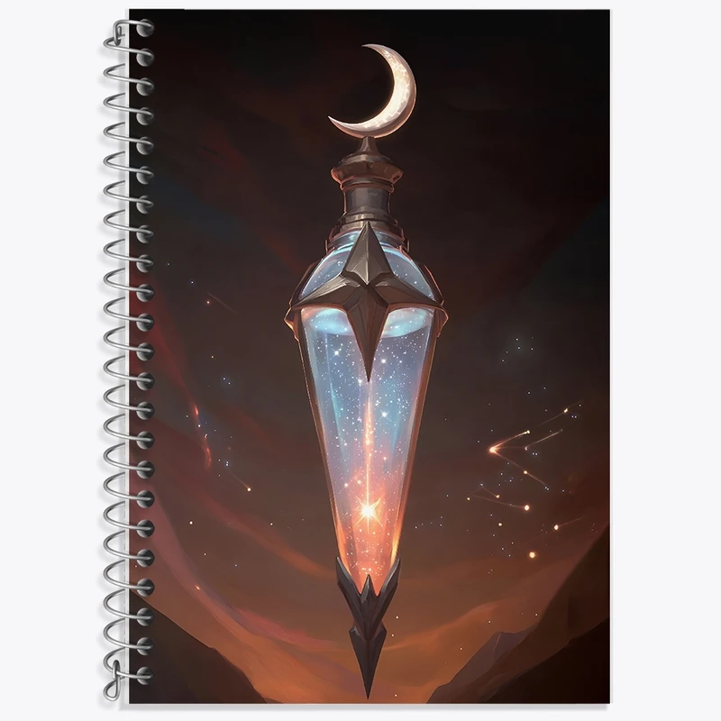 دفتر زبان 50 برگ خندالو مدل سه خط طرح بطری اکسیر اسپیرال منشوری کد F10773