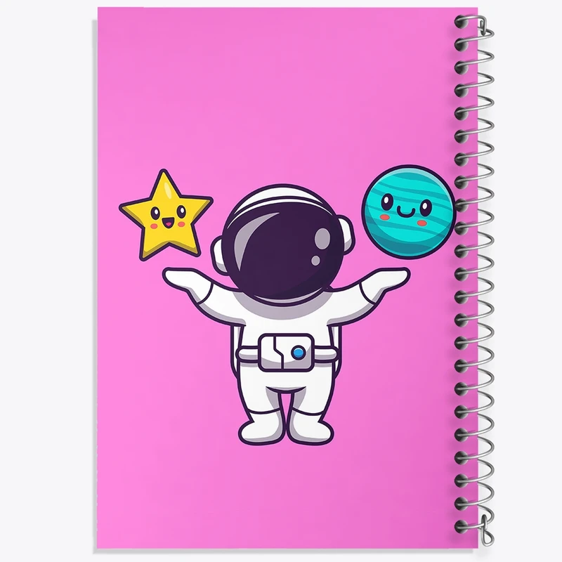 دفتر طراحی 50 برگ خندالو طرح فضانورد کد 25084