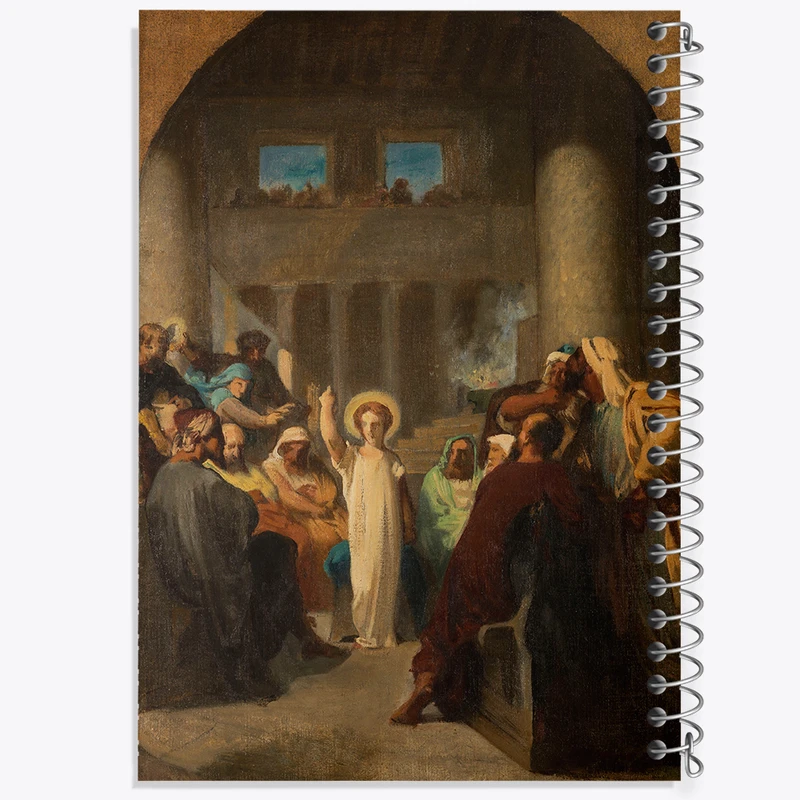 دفتر نقاشی 50 برگ خندالو طرح نقاشی عیسی در میان پزشکان اثر فلیکس هانری جاکوموتی کد F12244