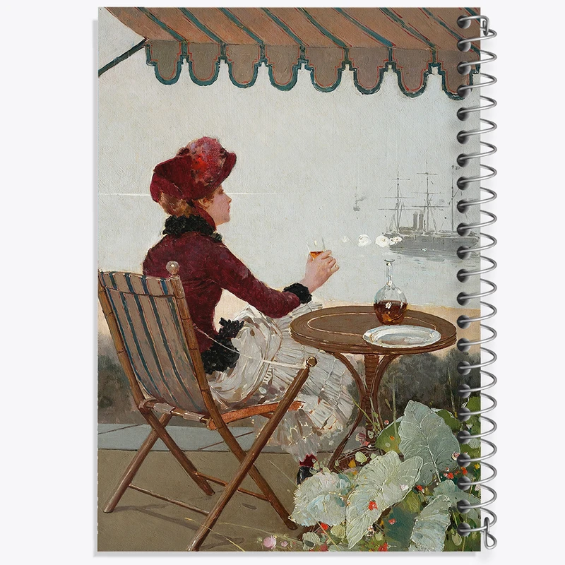 دفتر نقاشی 50 برگ خندالو طرح نقاشی کافه ساحلی اثر ژان برو کد F12349