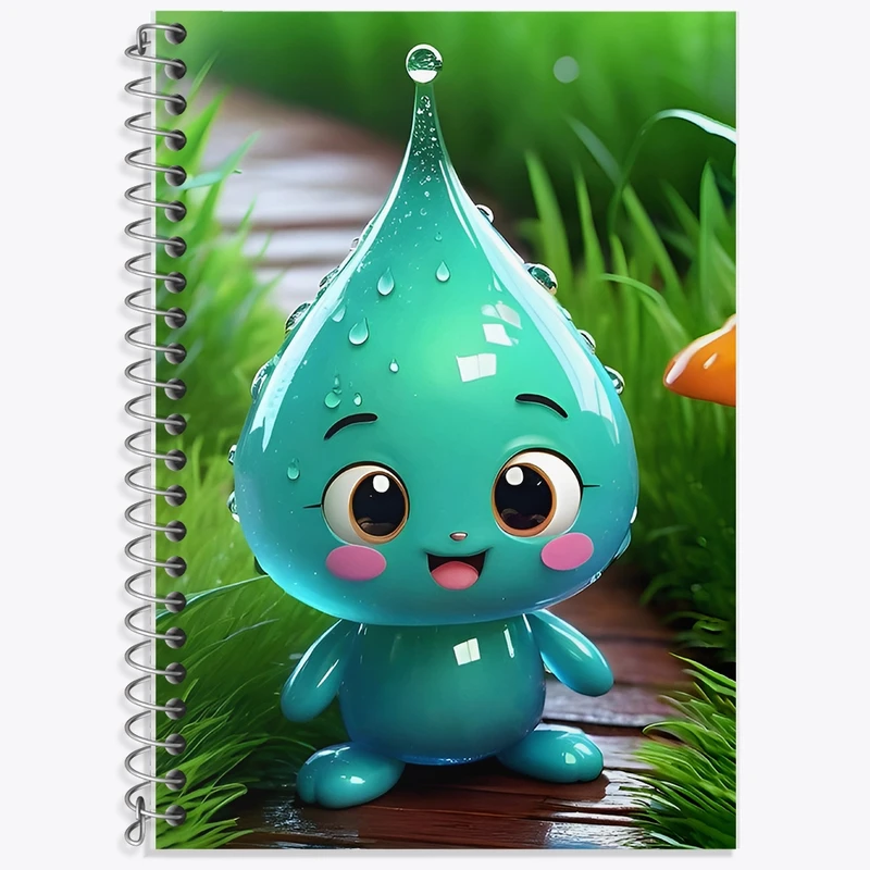 دفتر لغت 50 برگ خندالو طرح قطره آب کیوت کد F11526