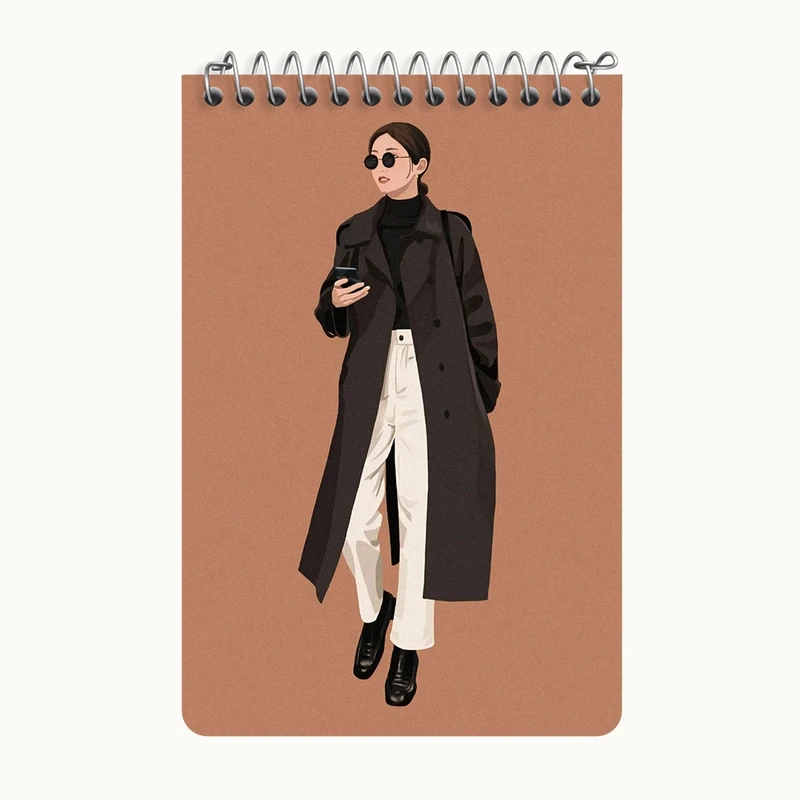 دفتر یادداشت 50 برگ خندالو طرح دخترانه مینیمال کد F3245