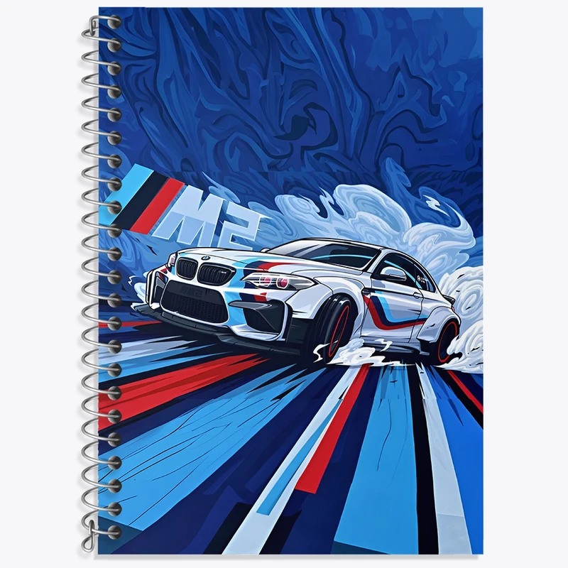 دفتر زبان دوخط 50 برگ خندالو طرح ماشین مسابقه کد F4181