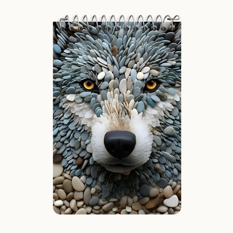 دفتر یادداشت 50 برگ خندالو طرح گرگ سنگی کد F7620