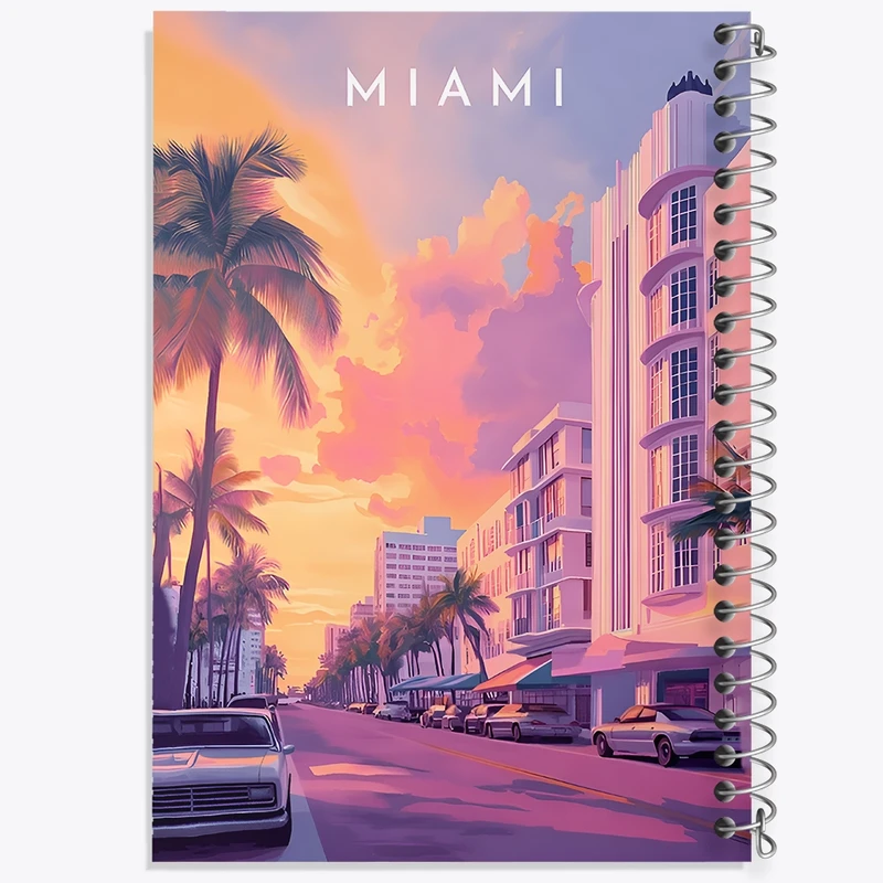 دفتر شطرنجی 50 برگ خندالو طرح میامی (Miami) کد F12896