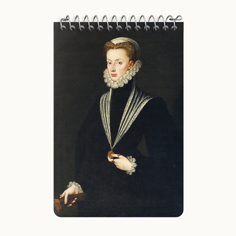 دفتر یادداشت 50 برگ خندالو طرح پرتره جوانا از اتریش اثر سوفونیسبا آنگویسولا کد F12251