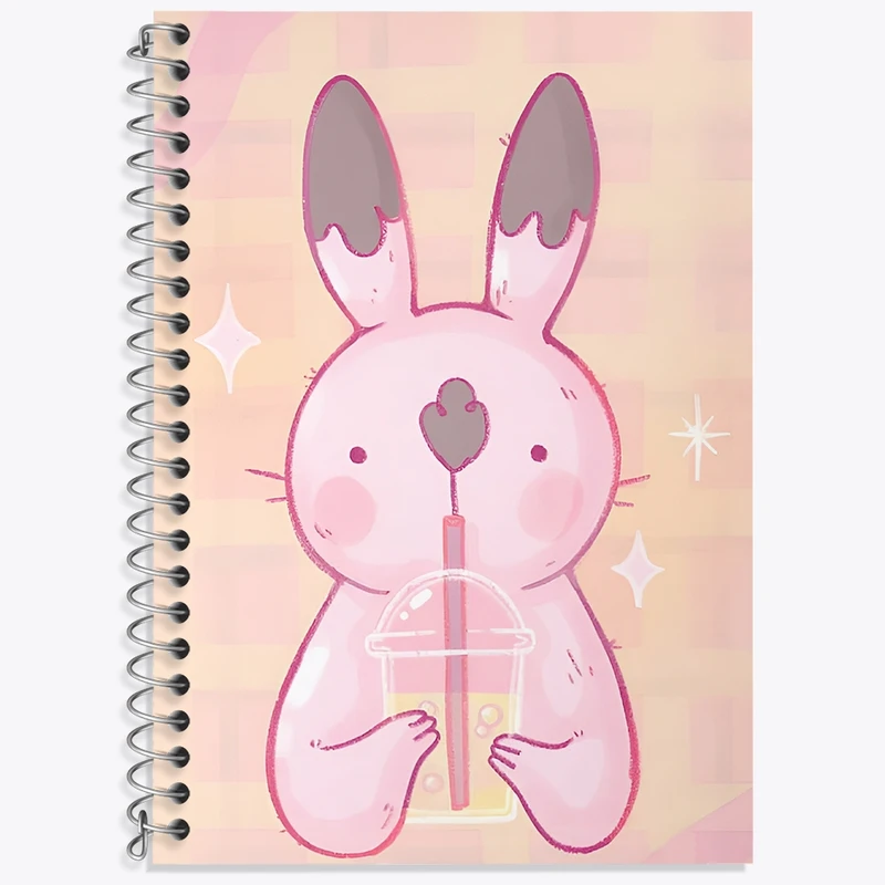 دفتر زبان 50 برگ خندالو مدل سه خط طرح خرگوش بامزه کد N8143