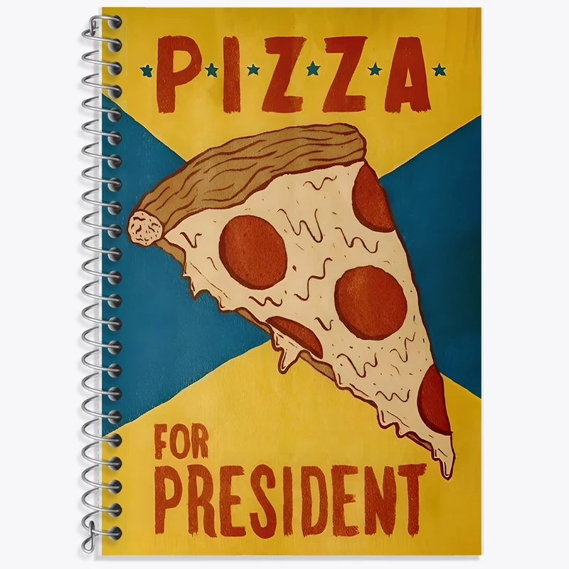 دفتر زبان 50 برگ خندالو مدل سه خط طرح پیتزا کد F10541