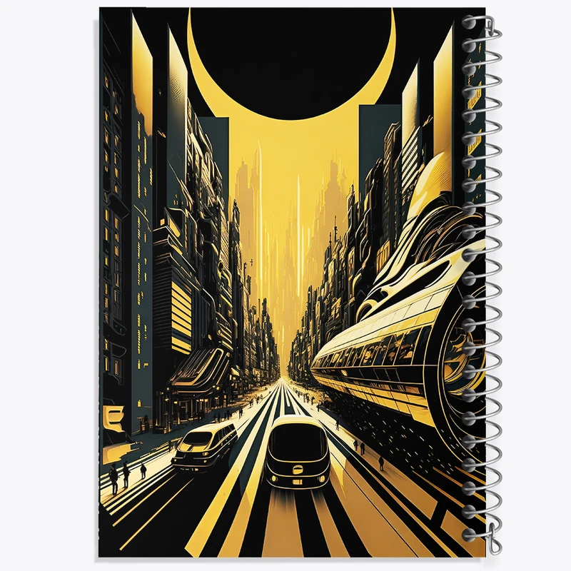 دفتر مشق 50 برگ خندالو طرح شهر مدرن کد F4702