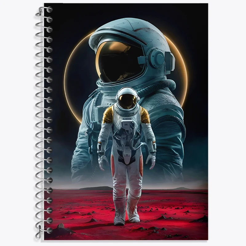 دفتر زبان 50 برگ خندالو مدل دو خط طرح فضانورد کد F9661