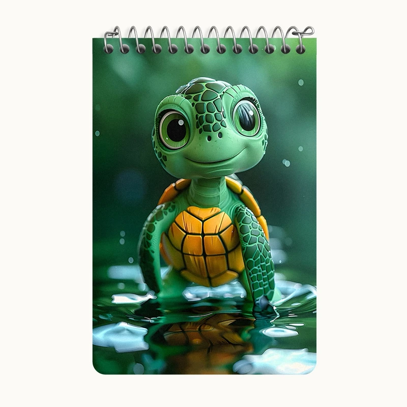 دفتر یادداشت 50 برگ خندالو طرح لاکپشت کیوت کد F6248