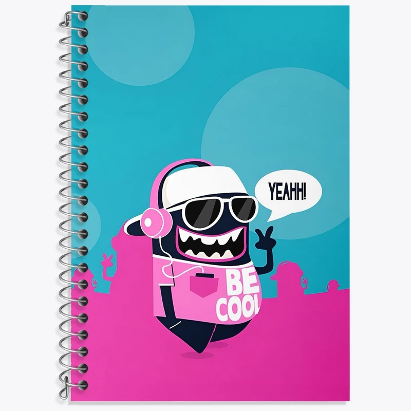 دفتر زبان 50 برگ خندالو مدل سه خط طرح هیولا بامزه کد N7453