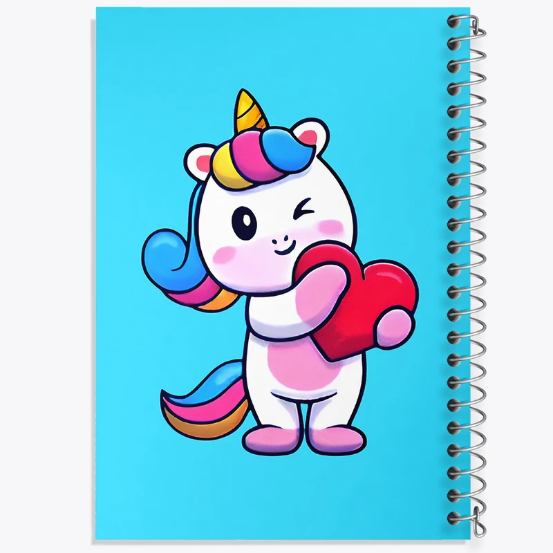 دفتر مشق 100 برگ خندالو طرح اسب تک شاخ کد N6454