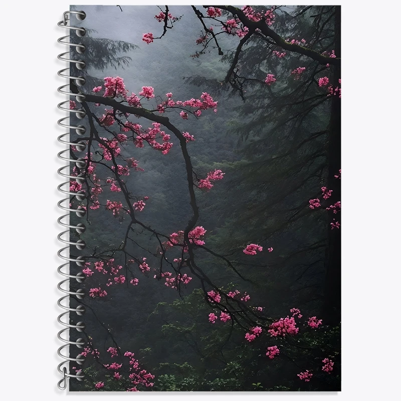 دفتر لغت 50 برگ خندالو طرح جنگل مه آلود کد N7484