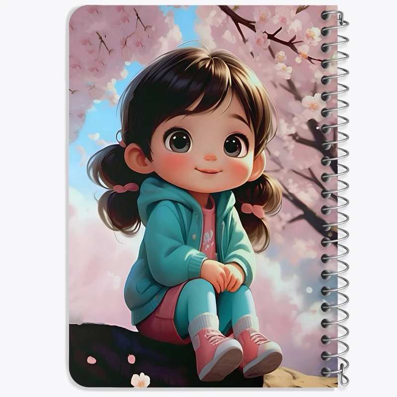 دفتر یادداشت 50 برگ خندالو طرح دخترانه کیوت کد F6170