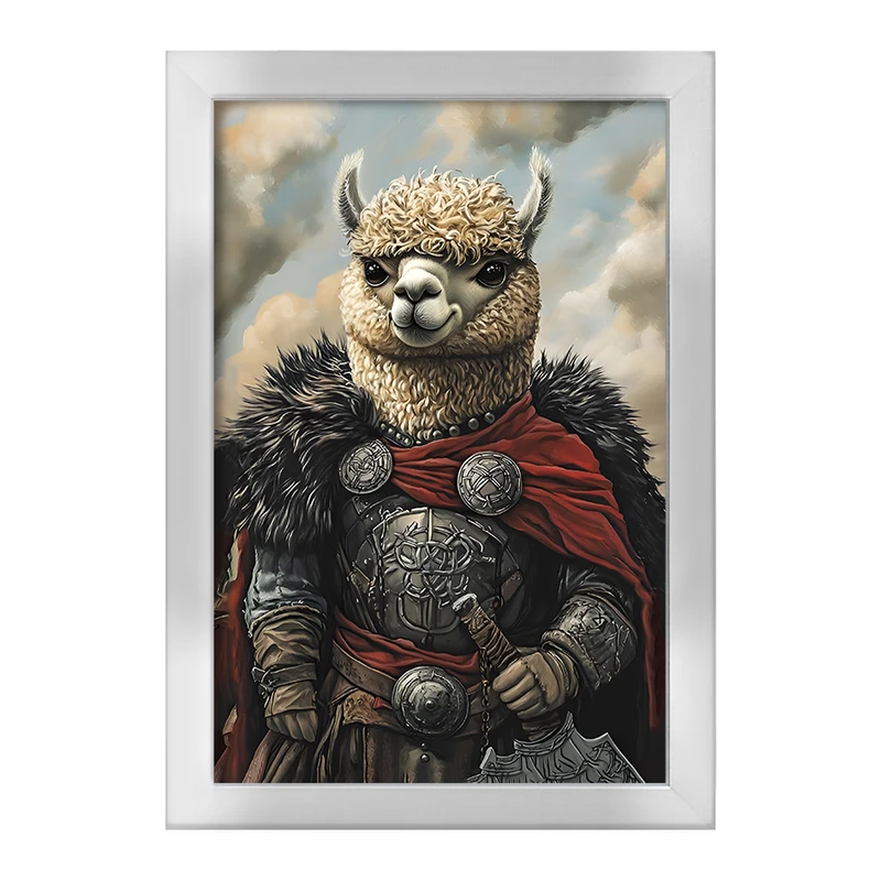 تابلو خندالو طرح لامای جنگجو کد F11658