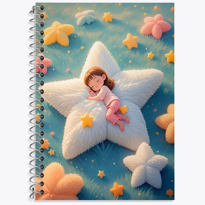 دفتر زبان 50 برگ خندالو مدل سه خط طرح دخترانه کودکانه کد N6979