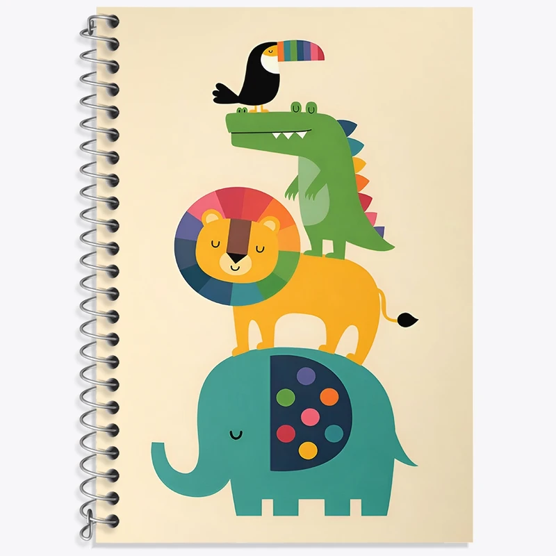 دفتر لغت 50 برگ خندالو طرح حیوانات کیوت کد F4914