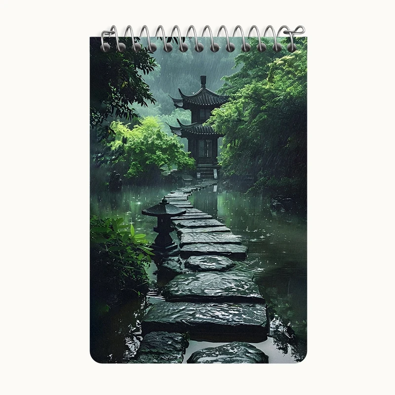 دفتر یادداشت 50 برگ خندالو طرح خانه ژاپنی کد F7341